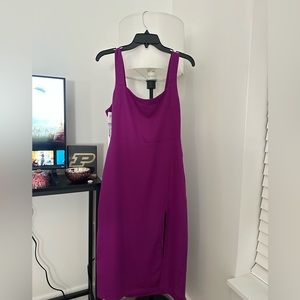 90’s slit midi dress in purple